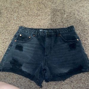 Black jean shorts